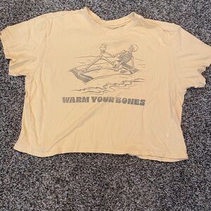 American Eagle Outfitters Cream Crop Top